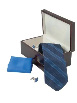 Blue Tie & Cufflink Combo Set